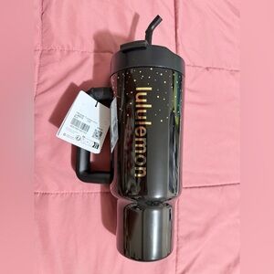 Lululemon Insulated Tumbler 40 oz - Black with Gold Accents
